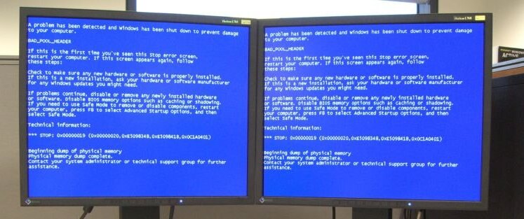 Dual screen with BSOD